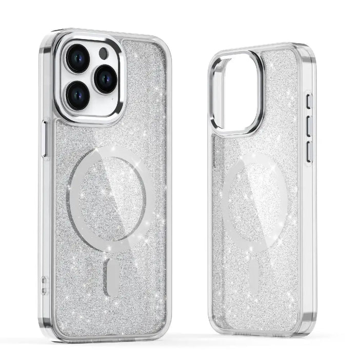 Glitter Case MagSafe for iPhone 16 Pro - white with glitter - Cell phone cases and covers<<<HurtelXML