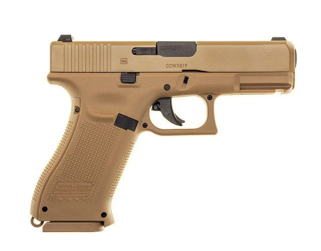 Glock 19X 4,5 mm coyote BB CO2 shot air pistol.