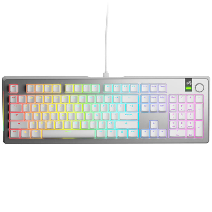 Glorious GMMK 3 Pro 100% Silver Gaming Mechanical Keyboard - Fox Linear Switches