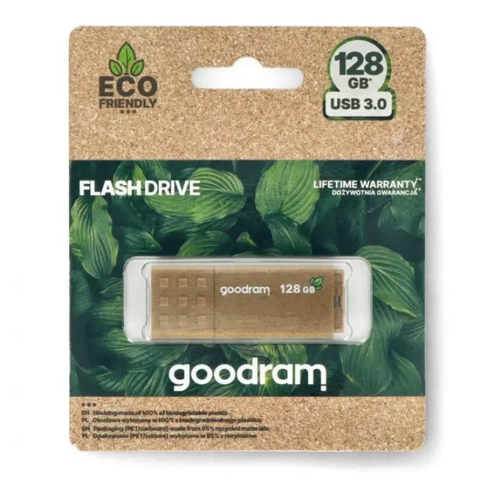 GOODRAM FLASHDRIVE 128 GB ECO FRIENDLY USB 3.0 RE - FlashDrivesPAM-FLD<<<Memory devicesPAM<<<ActionPL