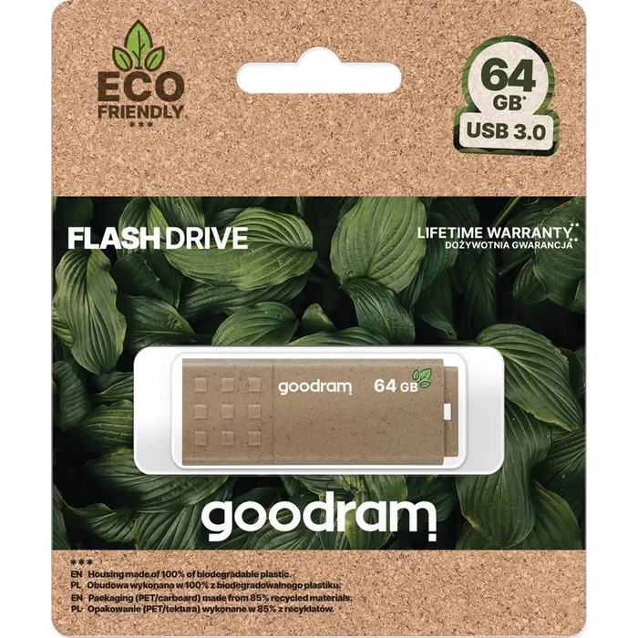 GOODRAM FLASHDRIVE 64 GB ECO FRIENDLY USB 3.0 RE - FlashDrivesPAM-FLD<<<Memory devicesPAM<<<ActionPL