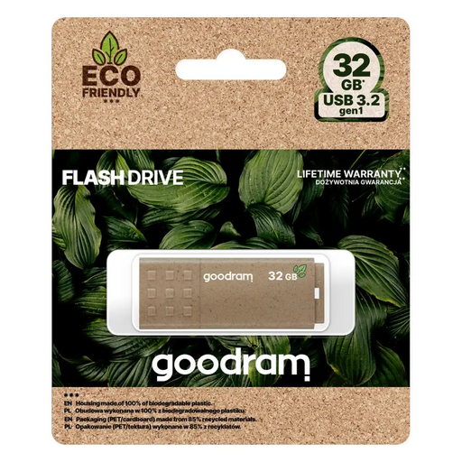 Goodram UME3 Eco Friendly USB flash drive 32 GB USB Type-A 3.2 Gen 1 (3.1 Gen 1) Brown - FlashDrivesPAM-FLD<<<Memory