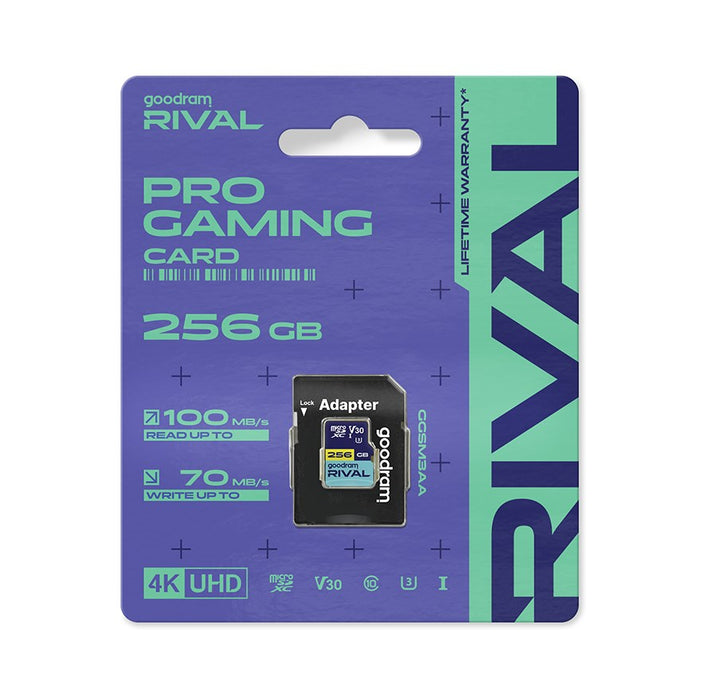 GOODRAM RIVAL M3AA 256 GB MicroSDXC V30 UHS-I U3 + adapter (GGSM3AA-2560R12)