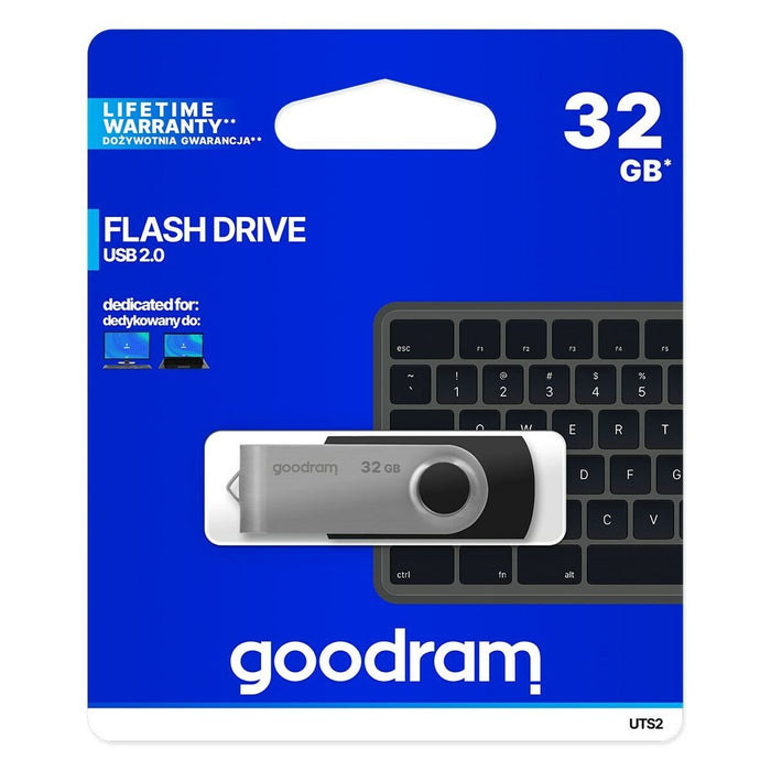 USB stick GoodRam UTS2 Black Silver 32 GB 5 MB/s-20 MB/s (1 Unit)