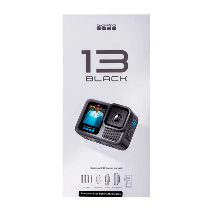 GoPro HERO13 BLACK action sports camera 27.6 MP 5.3K Ultra HD CMOS 25.4 / 1.9 mm (1 / 1.9’’) Wi-Fi 121 g - Sport video