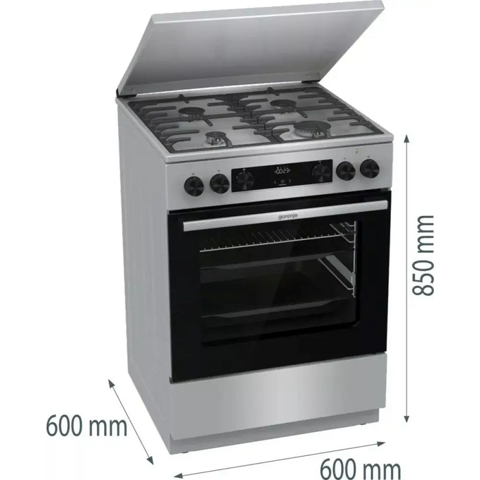 Gorenje GKS6C71XF Freestanding cooker with oven Silver - Free-standing kitchensAGD-KWS<<<Home Appliance