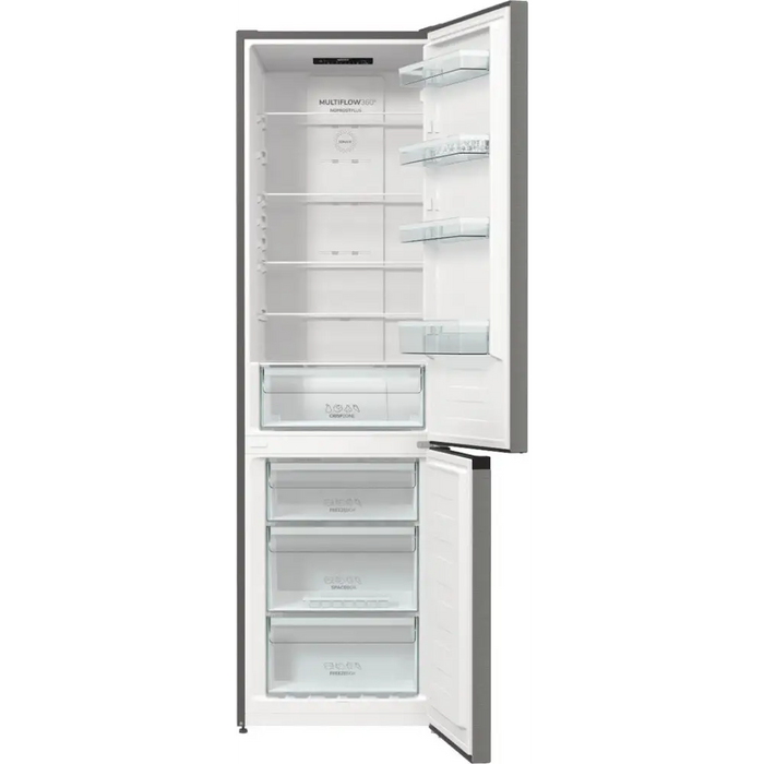 Gorenje NRK6202EXL4 fridge-freezer Freestanding 331 L E Grey - Freestanding refrigerator-freezers