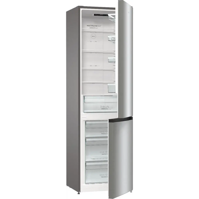 Gorenje NRK6202EXL4 fridge-freezer Freestanding 331 L E Grey - Freestanding refrigerator-freezers