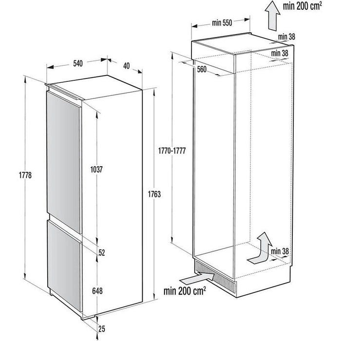 Gorenje RKI517EP1 built-in refrigerator - Хладилници за вграждане с фризер<<<Хладилници за вграждане<<<Уреди за