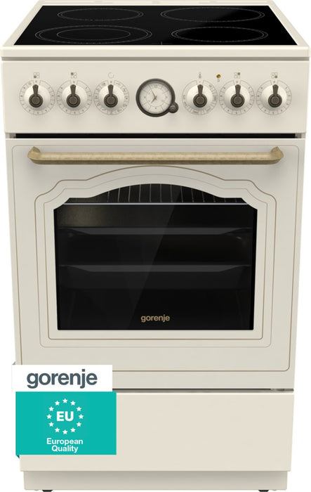 Gorenje GECS5B70CLI Freestanding cooker Electric Ceramic hob Beige