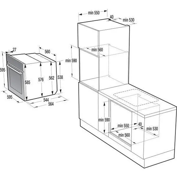 Built-in oven GORENJE BOS6737E06PWG, 77 l, AirFry, AquaClean