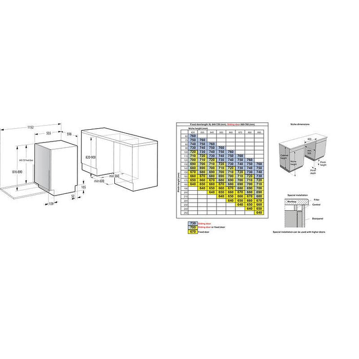 Built-in dishwasher GORENJE GV16C, 60 cm