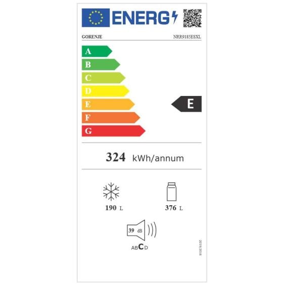 Refrigerator with freezer GORENJE Side by Side NRR9185ESXL, 566 l, NoFrost Plus, 178.6 cm