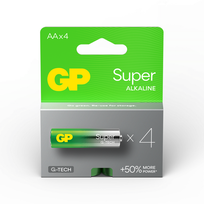 Alkaline battery GP SUPER LR6 AA, 4 pcs. in package, 1.5V, GP15A