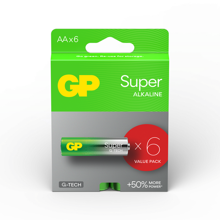 Alkaline battery GP SUPER LR6 AA / 4+2 pcs. in package 1.5V GP-BA-15A21-SBV6