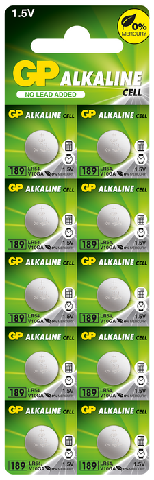 Alkaline button battery GP189 LR-1130/ 10 pcs./pack price for 1 pc./ 1.55V GP