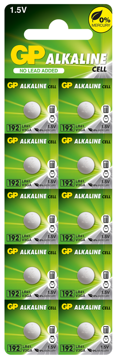 Alkaline button battery GP BATTERIES GP192, LR-41, 1.55V, AG3