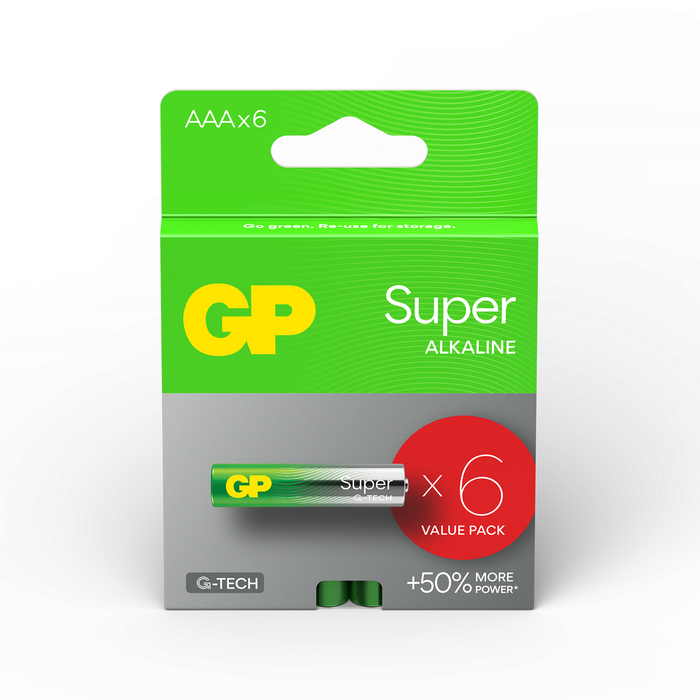 Alkaline battery GP SUPER LR03 AAA / 4+2 pcs. in package 1.5V GP-BA-24A21-SBV6