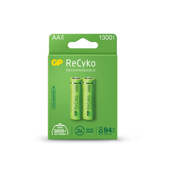Rechargeable Battery R6 AA 130AAHC-EB2 1300mAh NiMH 2 pcs. in GP packaging