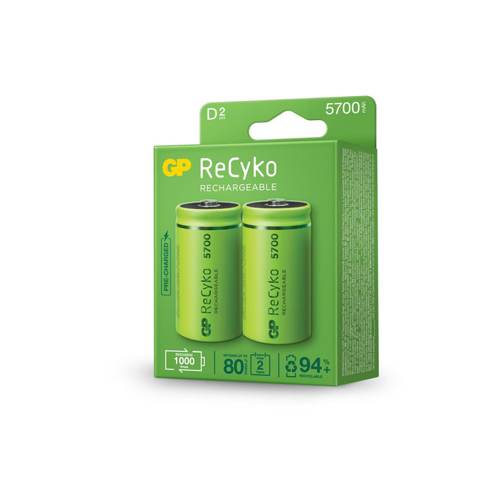 Accumulator Battery GP R20 D 5700mAh NiMH Recyko 2 pcs. in GP packaging