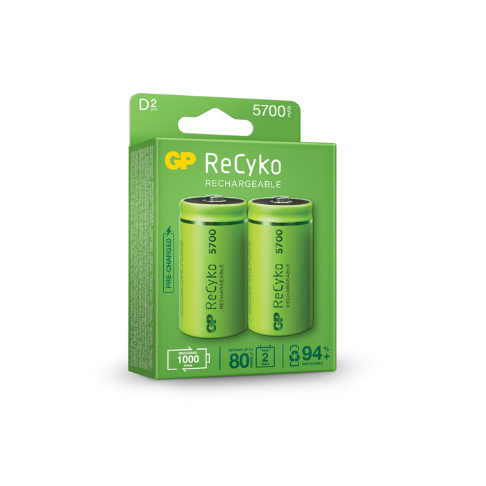 Accumulator Battery GP R20 D 5700mAh NiMH Recyko 2 pcs. in GP packaging