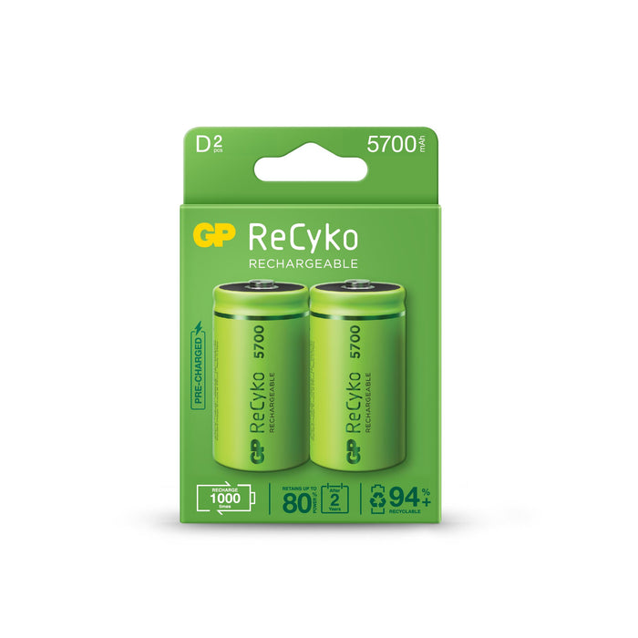 Accumulator Battery GP R20 D 5700mAh NiMH Recyko 2 pcs. in GP packaging