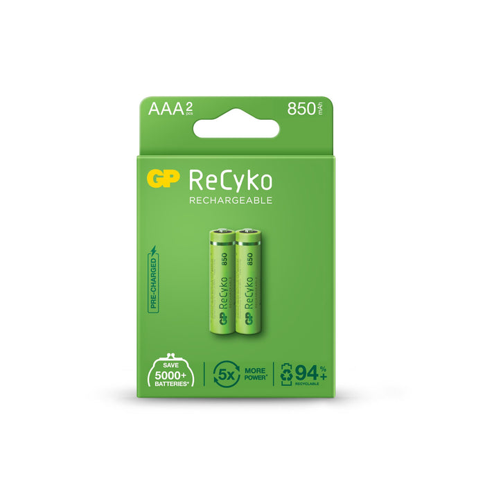 Accumulator Battery GP R03 AAA 850mAh NiMH 85AAAHCE-EB2 RECYKO, 2 pcs. in packaging