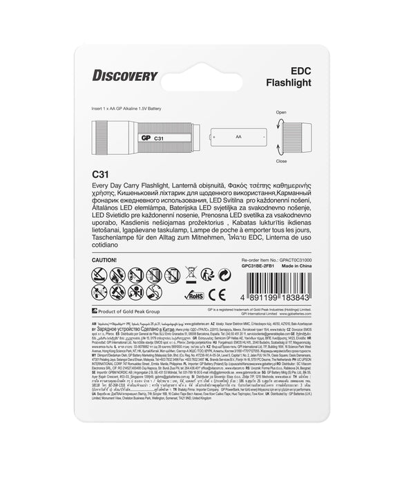 Flashlight GP BATTERIES C31, LED, 85 lm, CREE Discovery Outdoor