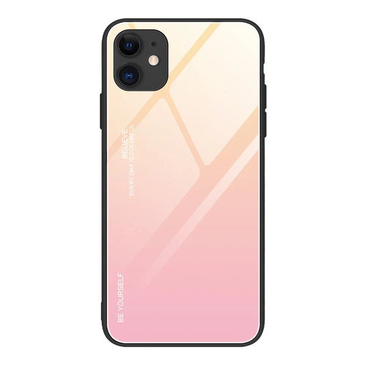 Gradient Glass Durable Cover with Tempered Glass Back iPhone 12 mini pink - Cell phone cases and covers<<<HurtelXML