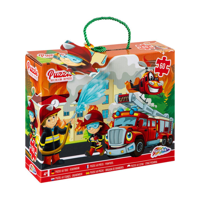 PUZZLE GRAFIX FIRE STATION 58X38.5CM 60 PIECES