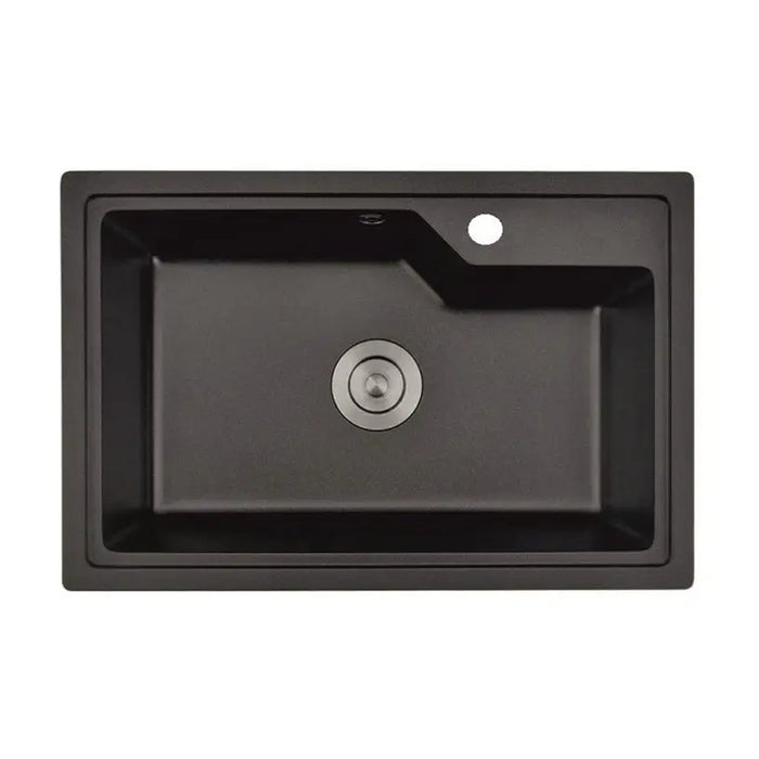 GRANITE KITCHEN SINK 8315 RECTANGULAR INTER CERAMIC 68X45X22 CM BLACK - Кухненски мивки<<<Кухненски