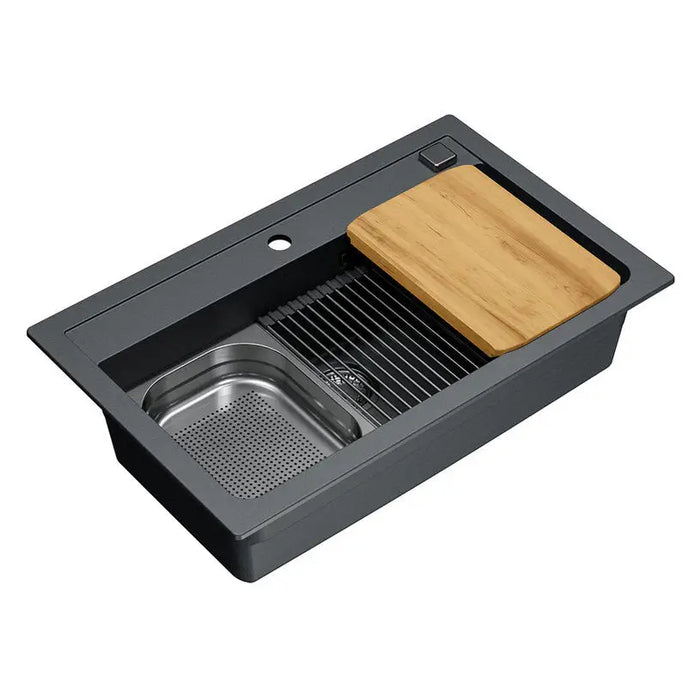 GRANITE KITCHEN SINK ALVEUS ATROX 40 79X50X19.5 CM. GRAY - Кухненски мивки<<<Кухненски