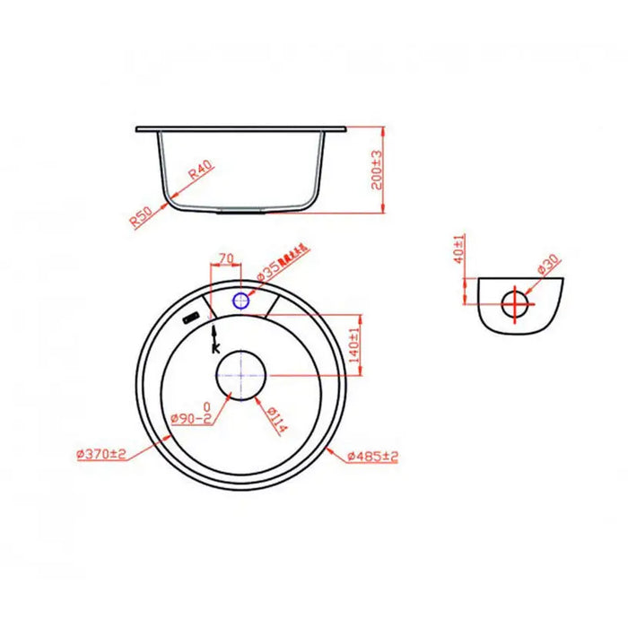 GRANITE KITCHEN SINK INTER CERAMIC ICK 8301 Ф49Х19.5 CM. BEIGE - Кухненски мивки<<<Кухненски мивки<<<Кухня<<<Praktiker