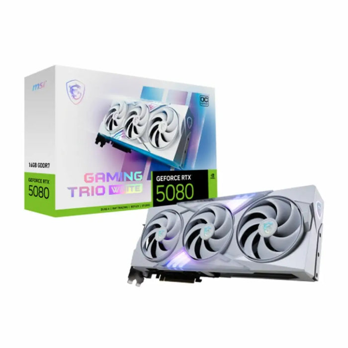 Graphics card MSI RTX 5080 16G GAMING TRIO OC WHI GEFORCE RTX 5080 16 GB GDDR7 - Компютър Мрежи и