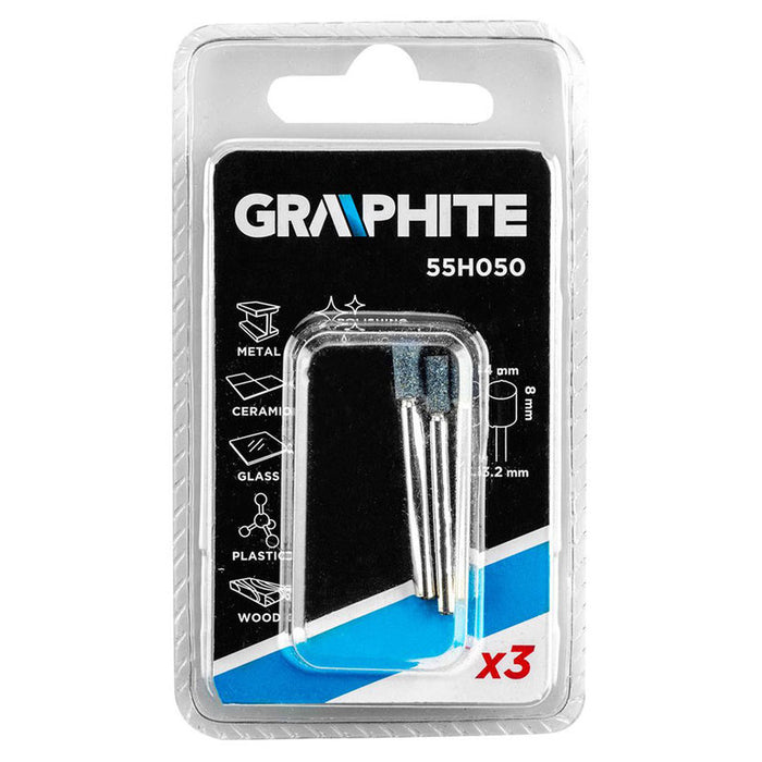 GRINDER SET 4X8 MM 3 PIECES GRAPHITE 55H050