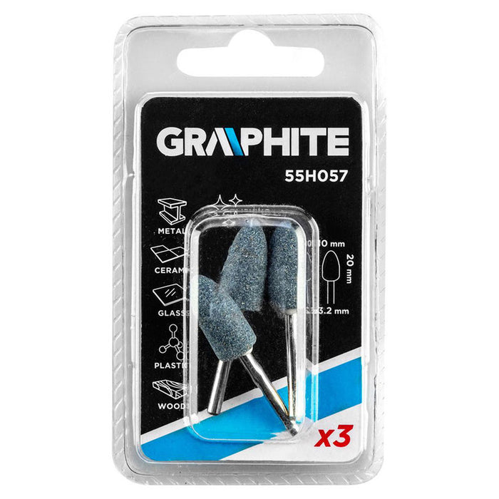 GRINDER SET 10X20 MM 3 PIECES GRAPHITE 55H057