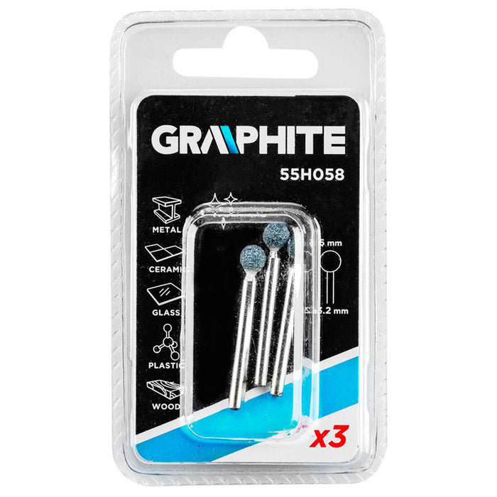 GRINDER SET 6 MM 3 PIECES GRAPHITE 55H058