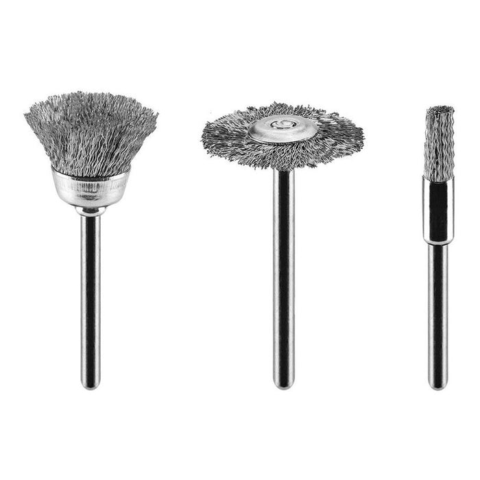 SET OF STEEL WIRE BRUSHES 3 PIECES GRAPHITE 55H066
