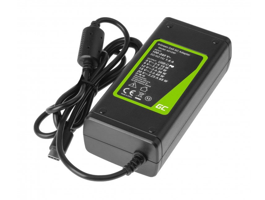 Green Cell AD134P USB-C charger AC adapter 65W for notebook tablet smartphone - Power supplies