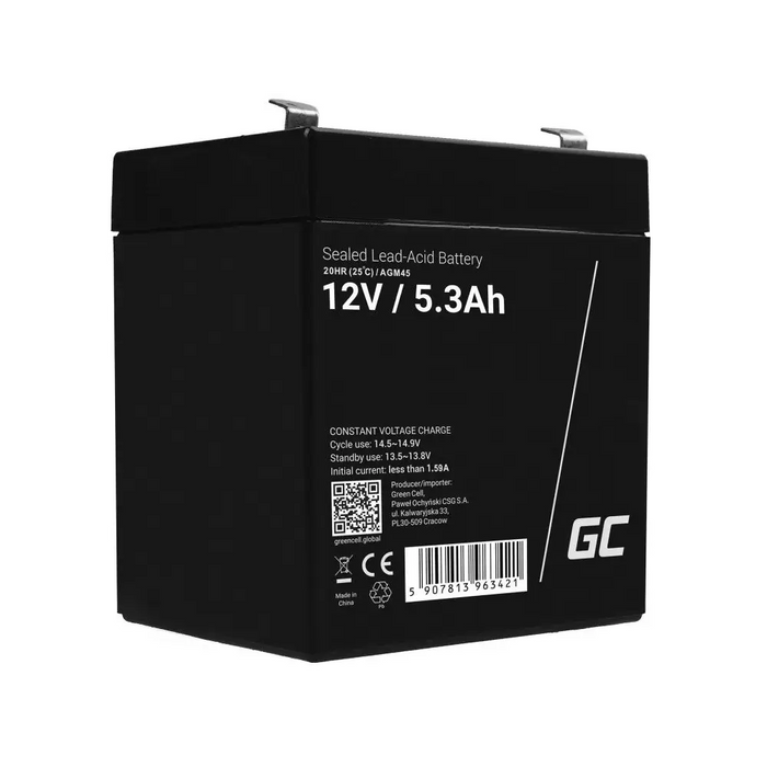 Green Cell AGM45 UPS battery Sealed Lead Acid (VRLA) 12 V 5,3 Ah - Batteries<<<Rechargeable batteries<<<IT