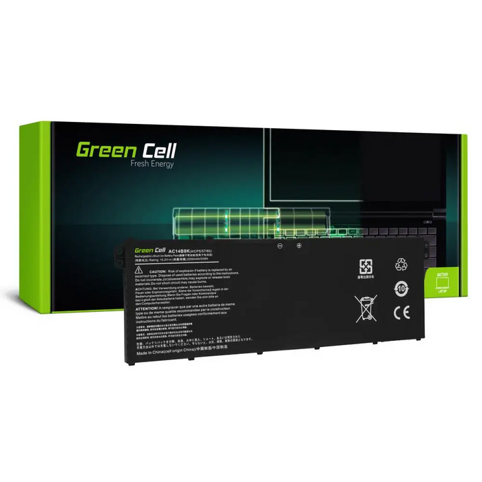 GREEN CELL laptop battery ACER AC14B3K AC14B8K Aspire 5 A515 A517 R15 R5-571T LiIPo 15.2V 2100mAh - Батерии за