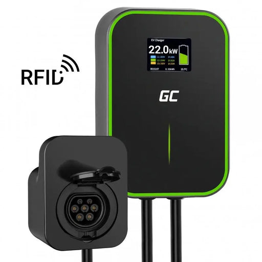 GREEN CELL WALLBOX EV POWERBOX 22KW WITH SOCKET & RFID - AC charging stationsLPE-STL<<<Charging electric