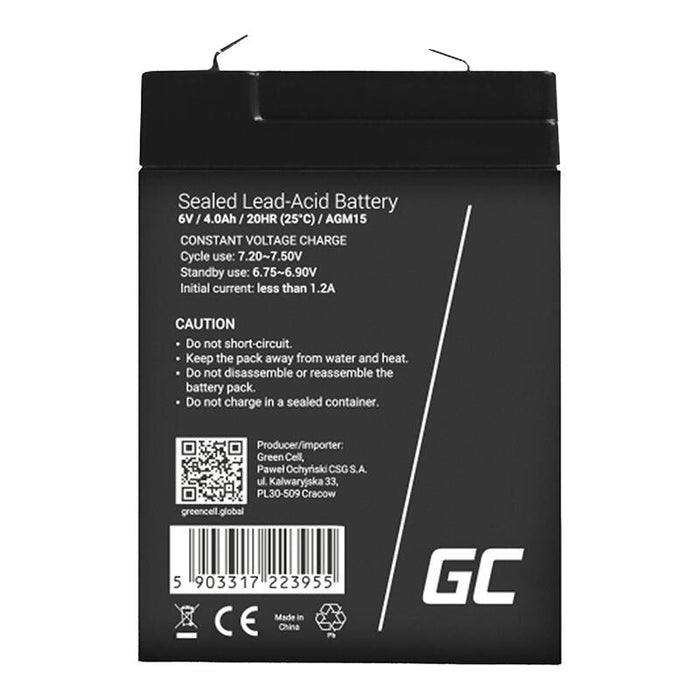 Green Cell AGM15 UPS battery Sealed Lead Acid (VRLA) 6 V 4 Ah