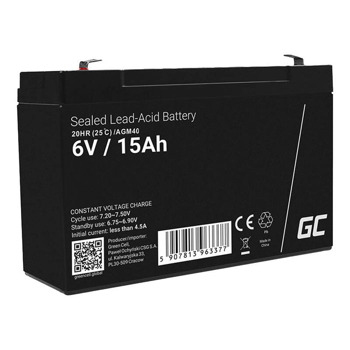 Green Cell AGM40 UPS battery Sealed Lead Acid (VRLA) 6 V 15 Ah