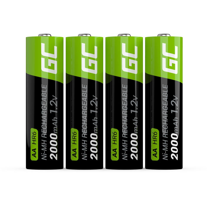 Green Cell Rechargeable Batteries Sticks 4x AA HR6 2000 mAh