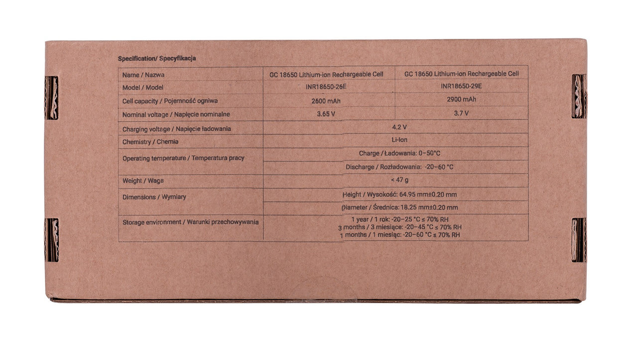 Green Cell 50GC18650NMC26 household battery Rechargeable battery 18650 Lithium-Ion (Li-Ion)