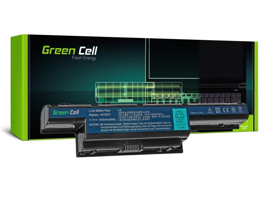 Laptop battery GREEN CELL, Acer Aspire AS10D31 5733 5741 5742 5742G 5750G E1-571, TravelMate 5740 5742, 11.1V, 4400mAh