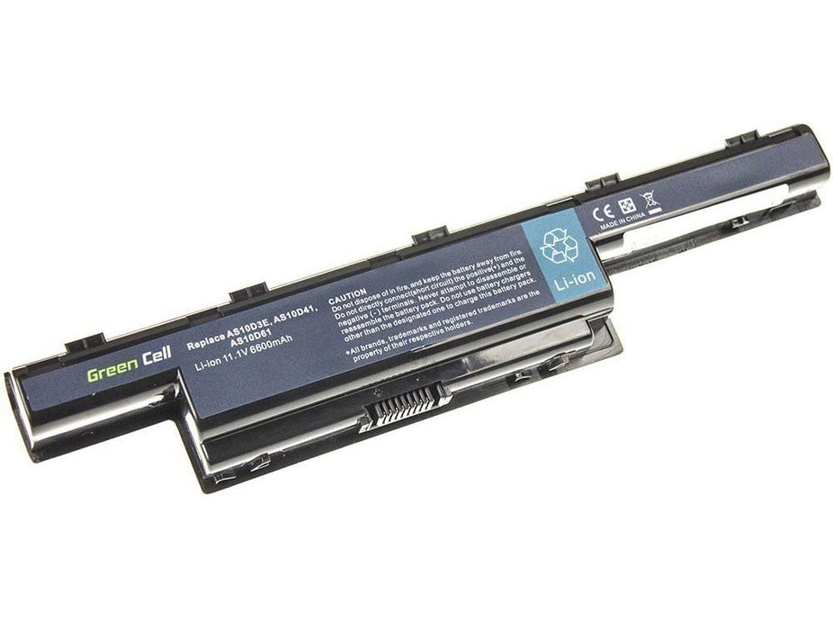 Laptop battery GREEN CELL, Acer Aspire 5733 5741 5742 5742G 5750G E1-571 TravelMate 5740 5742 AS10D31, 11.1V, 6600mAh