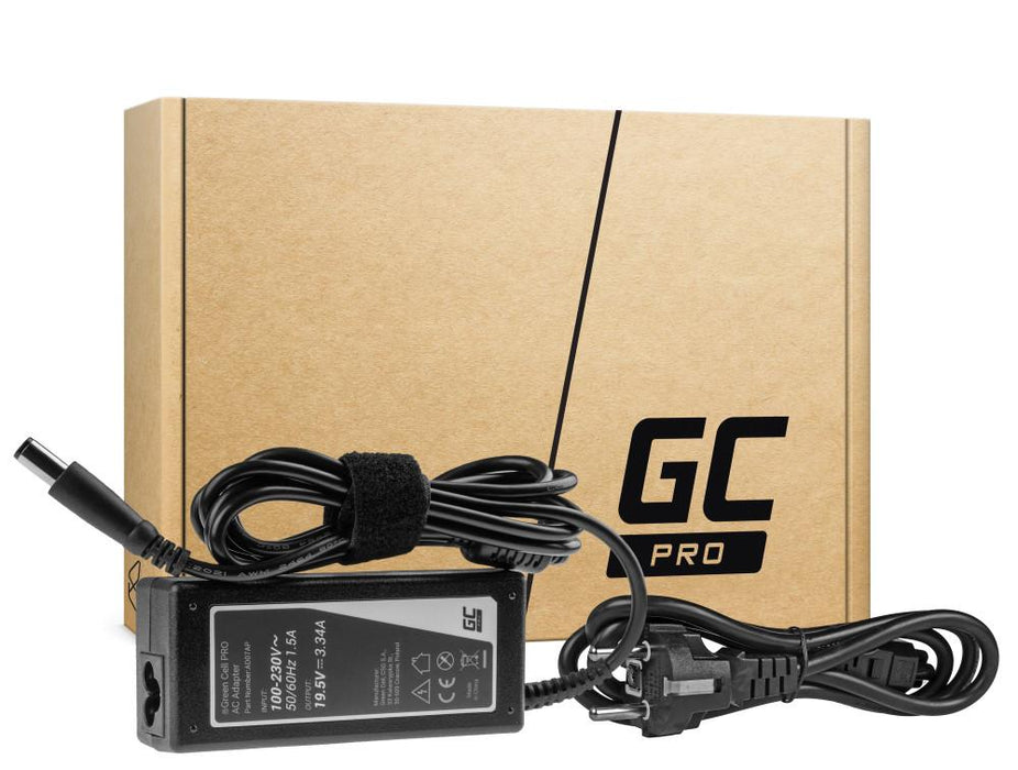 Power supply for laptop GREEN CELL, AC Adapter for DELL PRO Charger / AC Adapter 19.5V 3.34A 65W for Dell Latitude E6330 E6410 E6430 E6530 E7440 Inspiron 15 5558 15R N5110