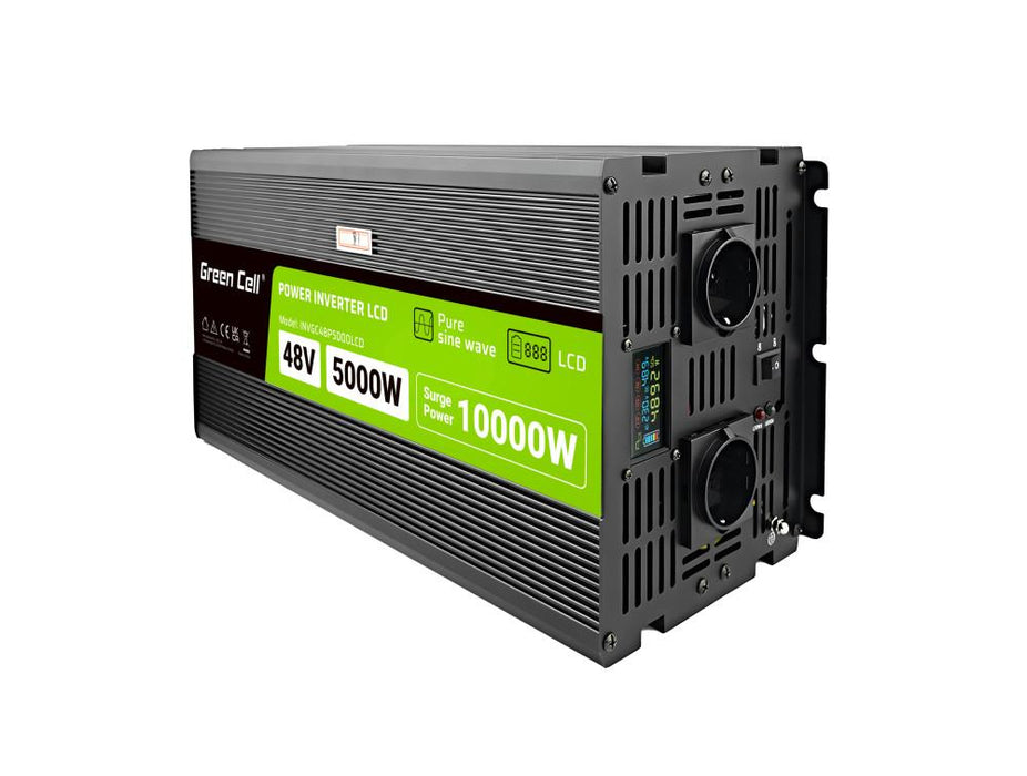 Inverter GREEN CELL, 48/220V, DC/AC, 5000W/10000W, INVGCP5000LCD LCD pure sine wave